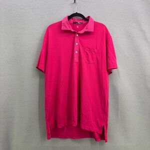 Ralph Lauren RLX Mens Pink The Grove Wicking Short Sleeve Golf Polo Shirt Large